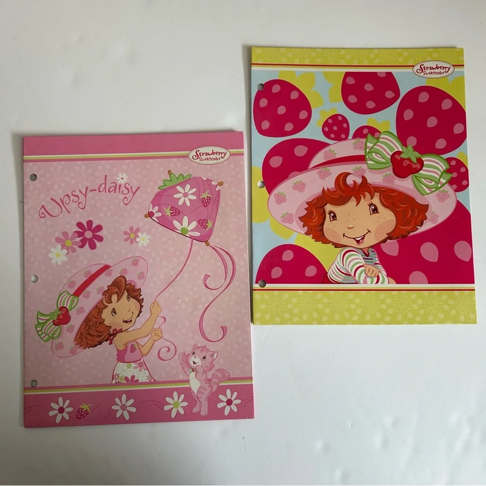 Bundle of 2 Strawberry Shortcake School Folders American Greetings Vintage 2006